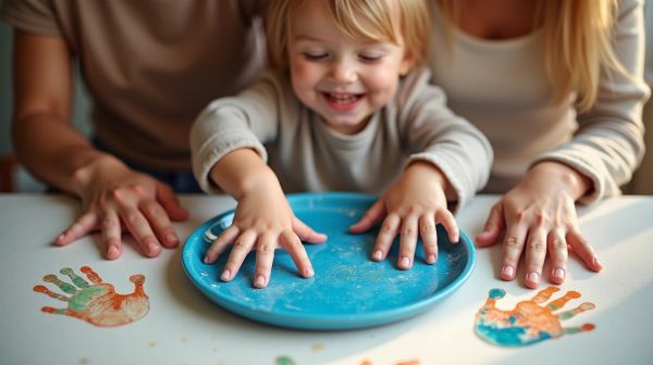 Création d'empreintes de mains en famille : un souvenir unique